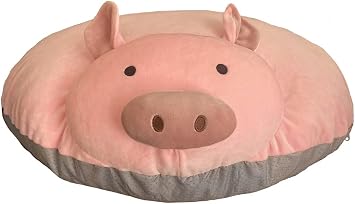Piggy Poo and Crew Large Overstuffed Plush Pig Shaped Pillow Bed for Dogs Puppies Pigs and Other Small Animals Ultra Comfortable Pet Cushion
