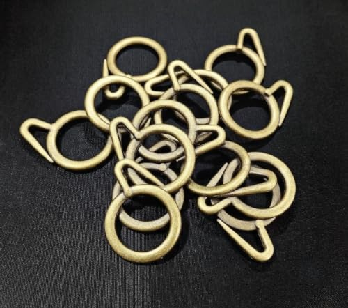 Image of ProKart Premium Plastic Curtain Rings Hook for Windows, Doors, Bathrooms and Other Multipurpose Usage - 1.5 Inch Inner Diameter (Antique Gold, 24)