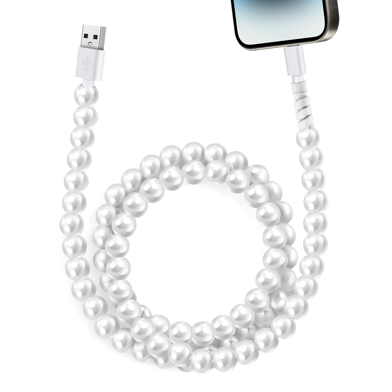 Aolcev for iPhone Charging Cable 3.3FT [MFi Certified] 66W Fast Charger Cord Cute Beaded Phone Charger Cord USB A Charging Cable for iPhone 14 13 12 11 Pro Max 8 7 6 Plus iPad Pro/Air/Mini Colored