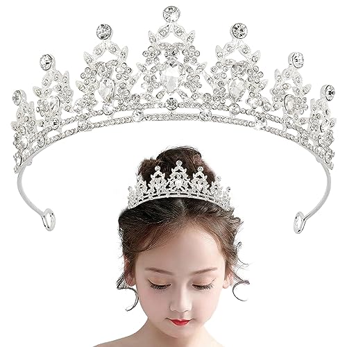 ANBALA Crystal Tiaras Princess Crown for Girls Crowns for Women Silver Headpiece for Wedding Birthday Prom Cosplay Halloween