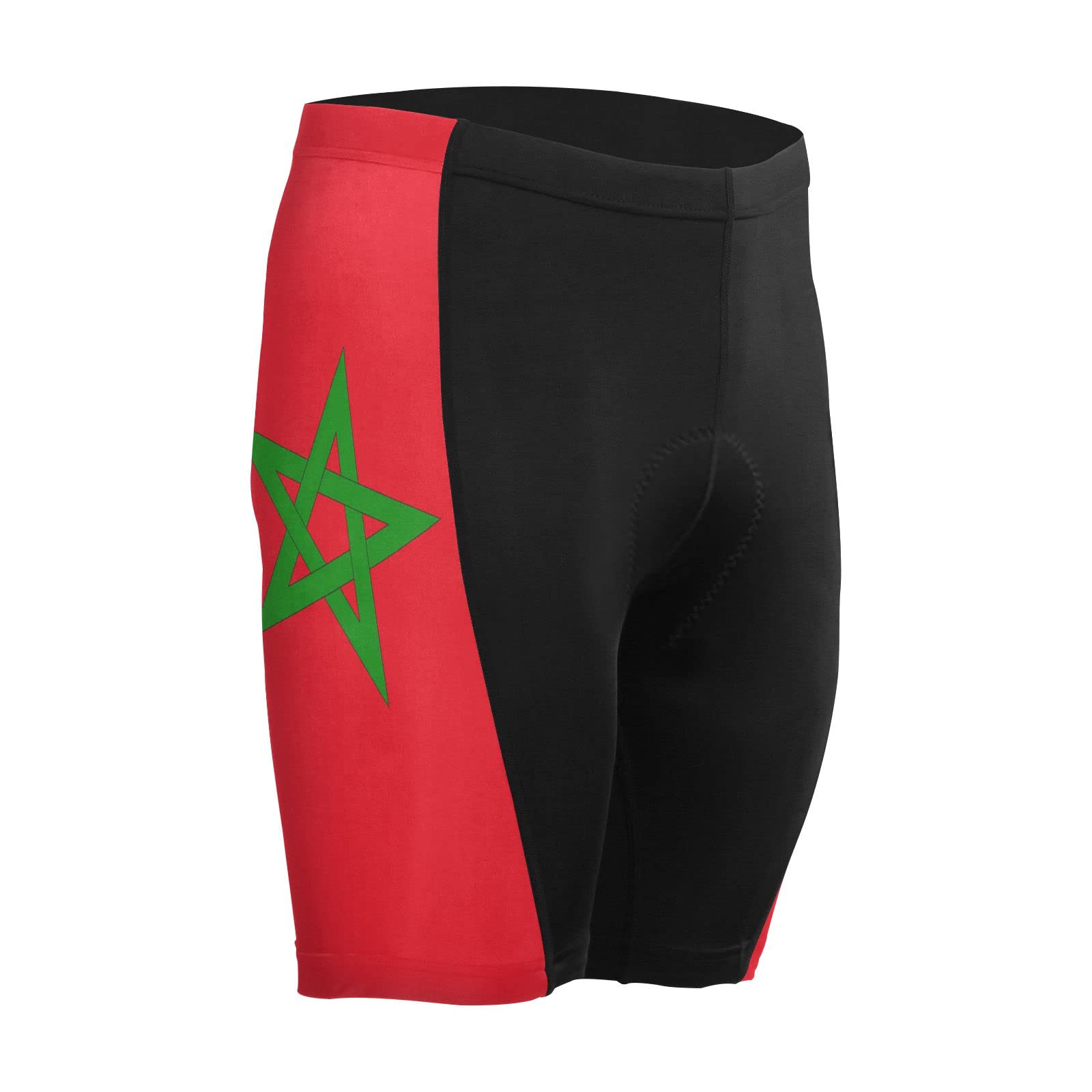 Morocco Flag Men's Bike Shorts Padded Cycling Bicycle Biking Shorts Tight Multicolor