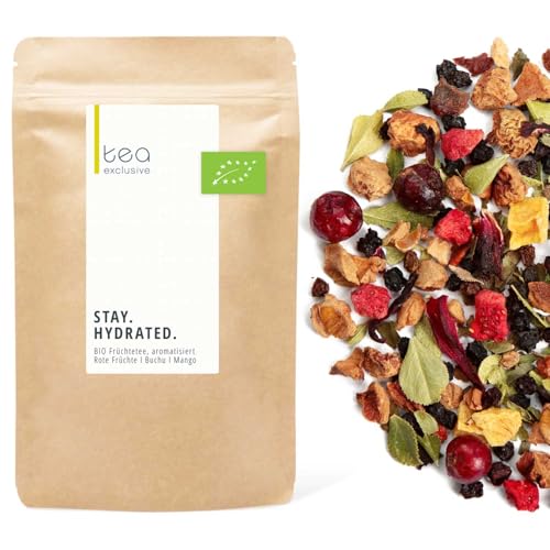 tea exclusive | Stay Hydrated - Workout Durstlöscher Tee | BIO Früchtetee lose, rein natürlich | Perfekt für Freizeit, Sport, Training & aktive Tage | 100g