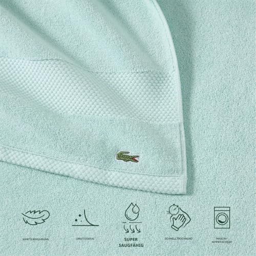 Lacoste Heritage Supima Badetuch, Baumwolle, 76,2 x 137,2 cm, Minzgrün – Ansicht 3