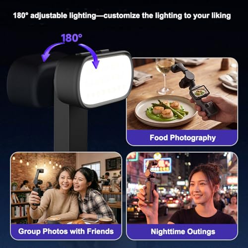 Evita vídeos oscuros con la luz de relleno magnética para DJI Pocket 4 ajustable 2