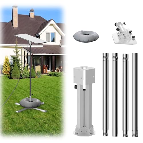 Starlink Gen 3 Tripod Mount, Starlink Gen 3 Mounting Kit with Pipe Adapter, Adjustable Height (Max 47'') and Tilt Angle, 4 Legs Foldable Tripod Stand for Starlink Gen 3 Standard and Enterprise Dish