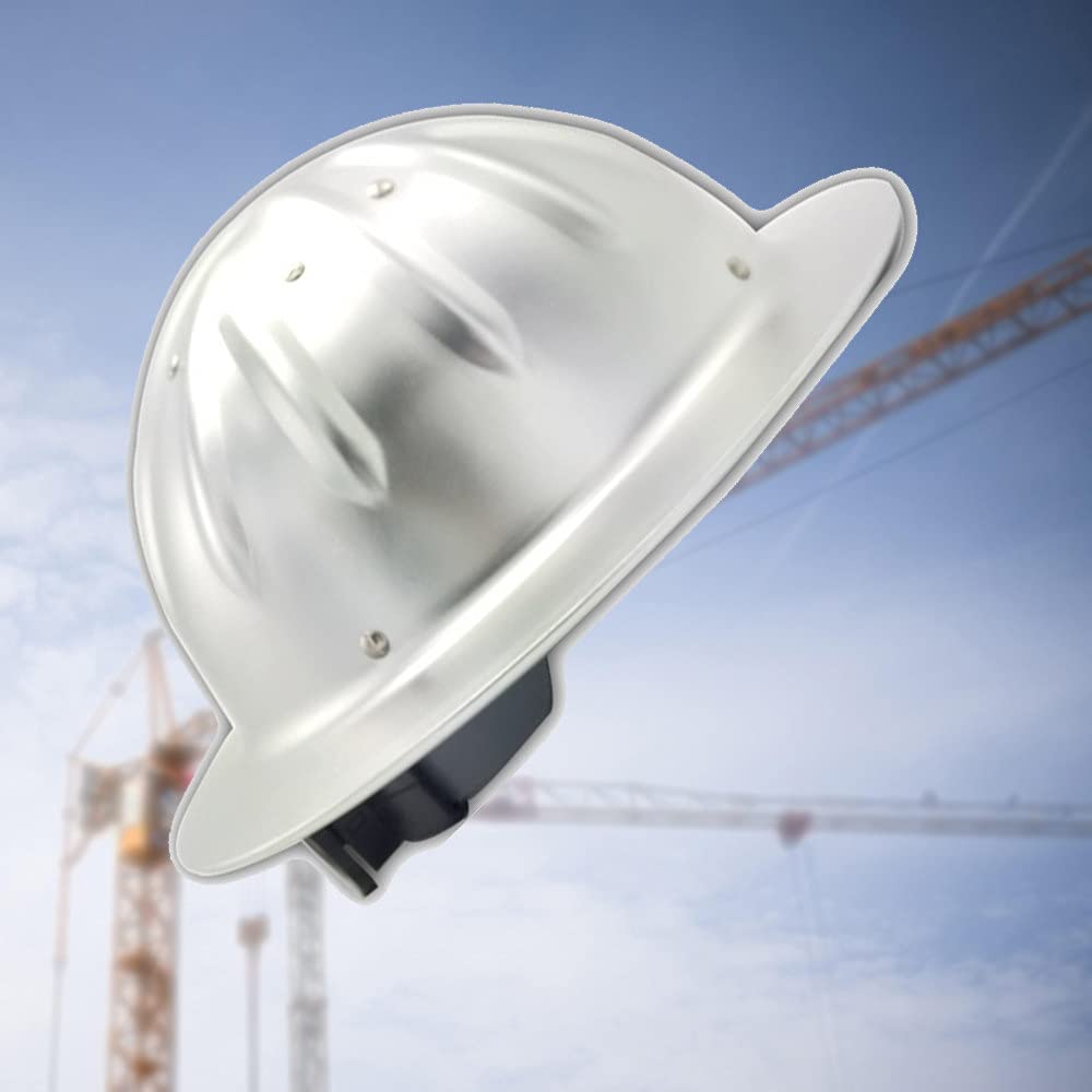 Casco de Seguridad, Casco de Aluminio Duro con Correa de cincha de 4 Puntos Casco de construcción Casco de Trabajo Casco Protector Ajustable Casco de construcción Cascos