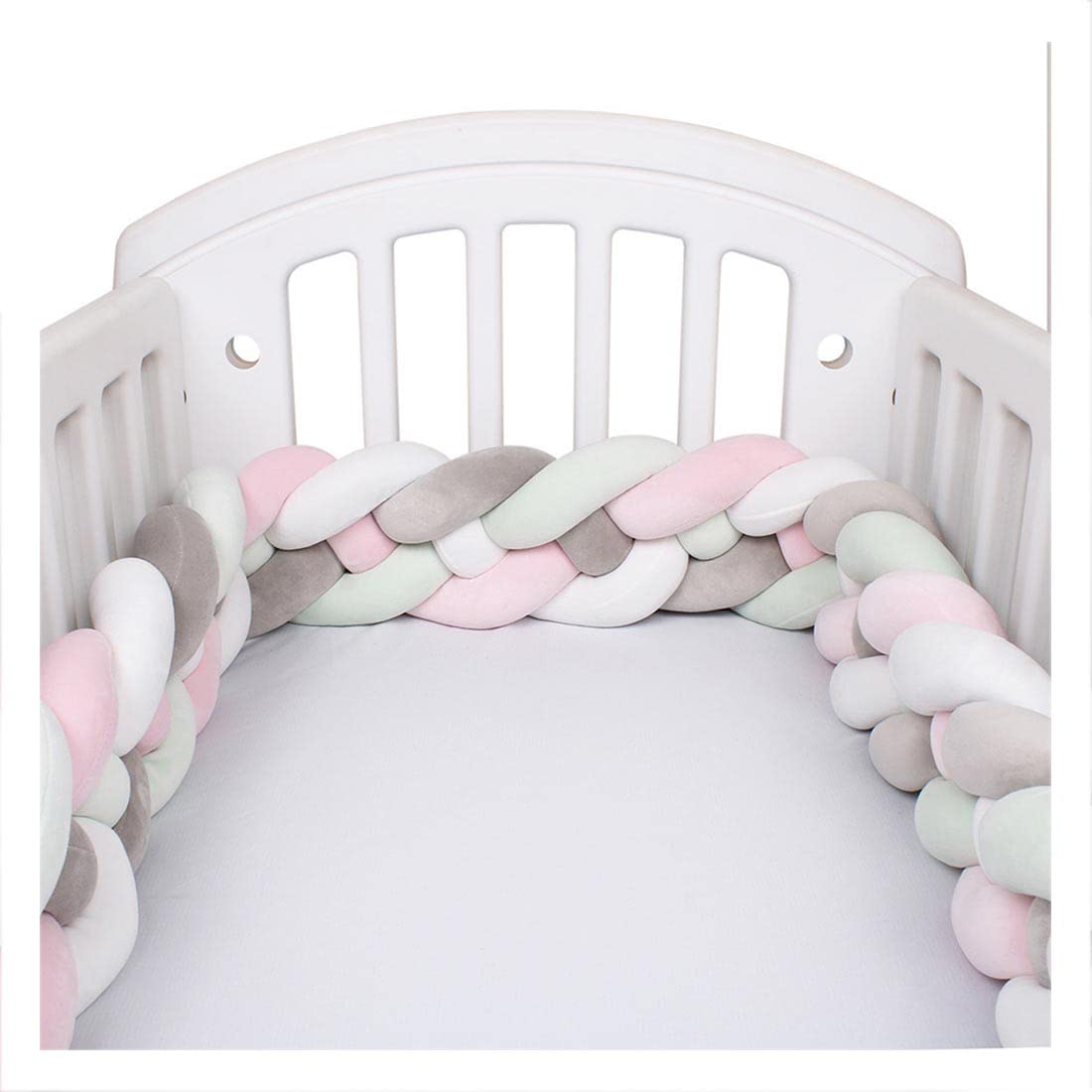 Baby Bed Bumper Infant Cradle Pillow Cushion Braid Knot Bumper Crib Bumper Protector Room Decor Tresse Tour De Lit Bebe 1M/2M/3.5M/4M,B,200cm(78in)
