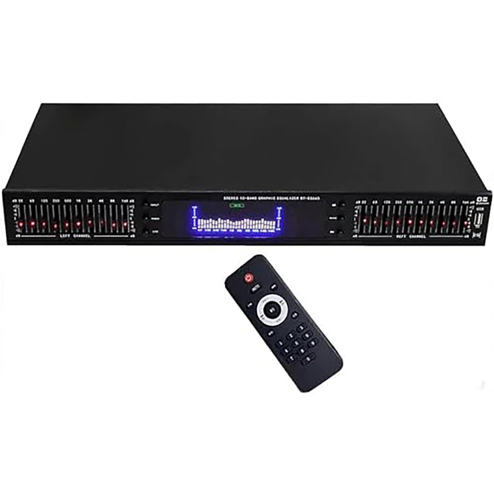 Equalizzatore audio digitale, HiFi a 20 bande con display a LED e telecomando, perfetto per registrazione in studio, home theater e produzione musicale