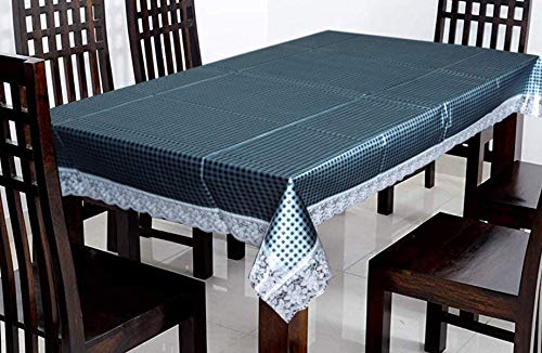 Kuber Industries Checkered Design PVC 6 Seater Dining Table Cover (60″x90″, Grey)
