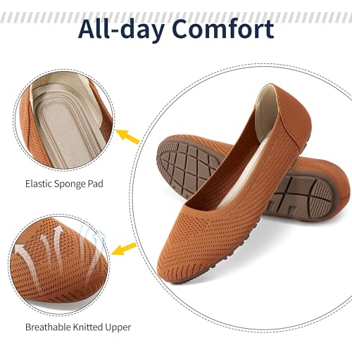 Image of Reimferce Women Comfortable Casual Flats: Lightweight & Anti-Slip for Outdoor Walking - Soft Insole & Breathable Knit for Confidence - Women 25-45