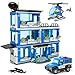 857 Pezzi City Stazione di Polizia Blocchi di Costruzione Giocattoli Set, City Polizia Centro di Comando Congiunto, con Veicoli Della Polizia e Elicotteri, Gioco di Ruolo Regalo per Bambini di 6+ Anni