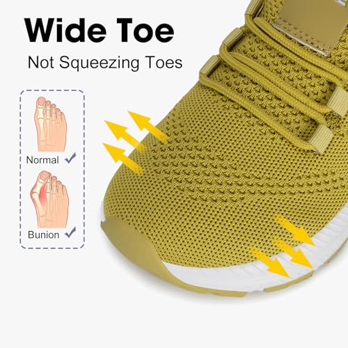 Image of ZOVE Wide Toe Box Shoes Women Extra Wide Width Sneakers Ultra Light Road Running Shoes Non-Slip Tennis Sneakers Breathable Walking Athletic
