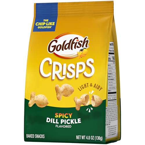 Goldfish Crisps Spicy Dill Pickle Baked Chip Crackers, 4.8 Oz Bag - image 8