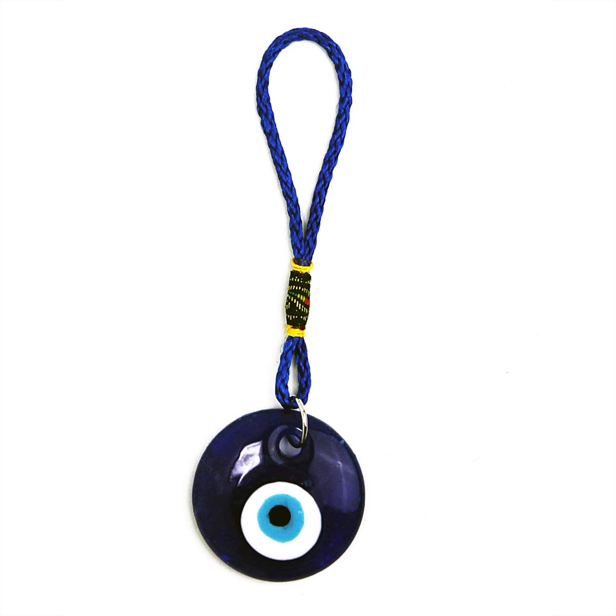 Good Luck & Protection Charm - Evil Eye Car Hanging Ornament, Rearview Mirror Accessory, Keychain, Home Wall Decor, Spiritual Amulet for Positive Energy (White & Black)
