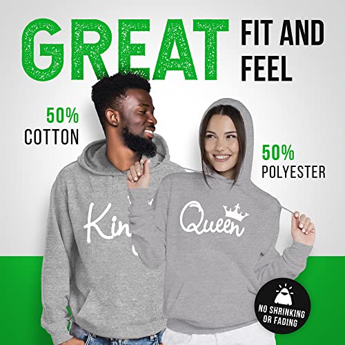 Couple Matching Outfits King & Queen Script Popular Hoodie Set 13