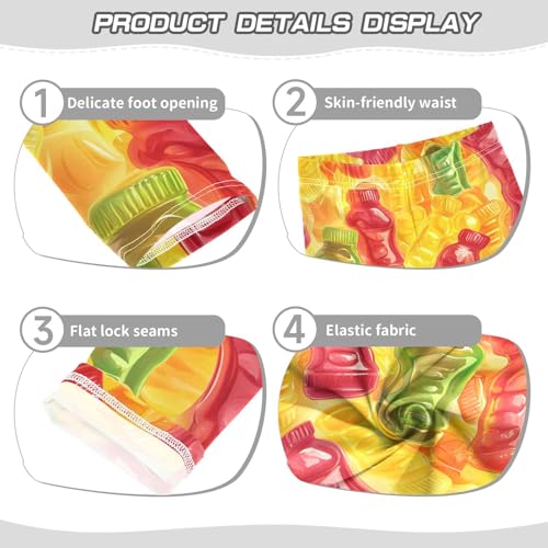 Gummy Bottles Girls Leggings,Workout Leggings for Girls Toddler Athletic Legging Size for 3-10T3