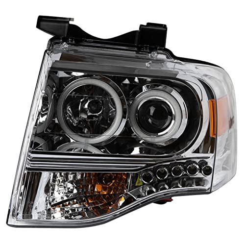 Image of TRQ Performance Driver and Passenger Side Headlight Assembly Set Chrome