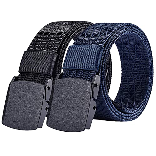 S.Lux Hombres Cinturón de Lona, Hebilla de Plástico Cinturón de Secado Rápido Transpirable Hipoalergénico no Metal Cinturón Recreación al aire libre Fitness Ejercicio Cover
