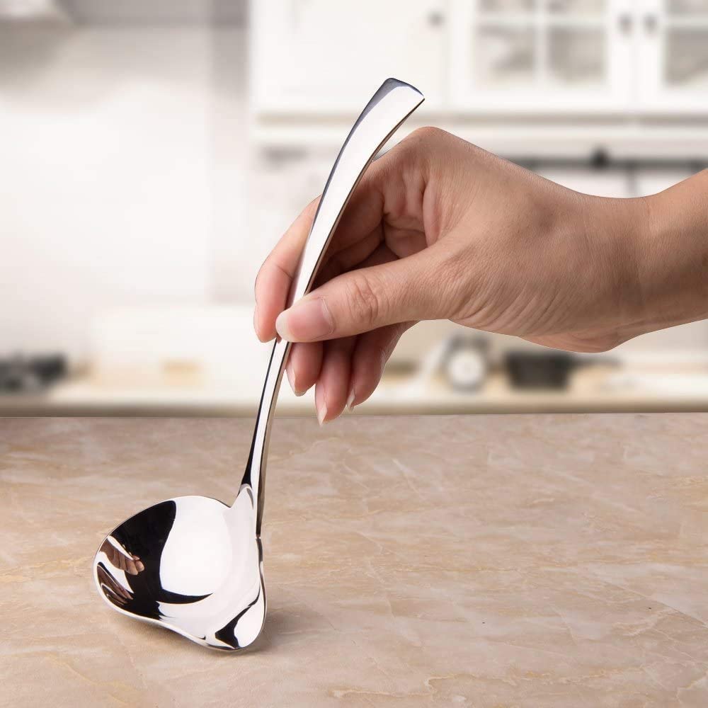 Cucchiaio Da Portata In Acciaio Inox - Mestolo Professionale Per Zuppe E Salse (Lunghezza 20 Cm)