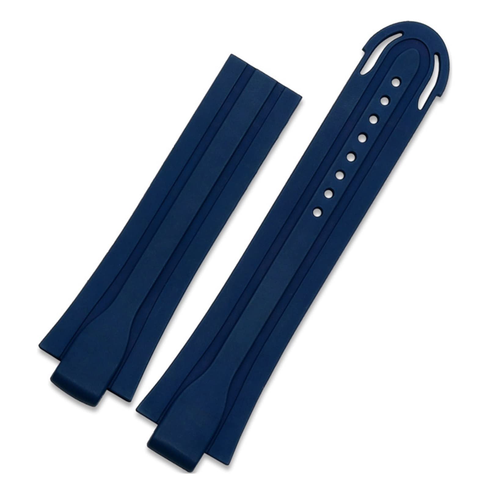 Generico Cinturino per Orologio in Silicone Impermeabile, Universale, 24 Mm | Lunghezza 22 Cm, Fibbia In Acciaio, Adatta Per Orologi Da Uomo (Black Silvery Buckle)