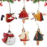 🎅Hervorragendes Design: Diese verschiedenen Designs von Schneemännern, Schutzengeln und Weihnachtsmann-Metallornamenten strahlen festliche Atmosphäre aus und schaffen eine weihnachtliche Stimmung!