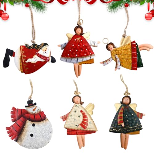 6 Stück Metallanhänger für den Weihnachtsbaum,Christbaumschmuck aus...