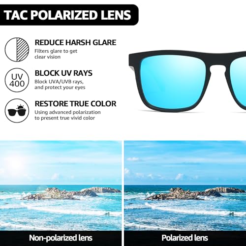 Image of TJUTR ANSI Z87.1 Safety Sunglasses for Men Polarized Square Sun Glasses