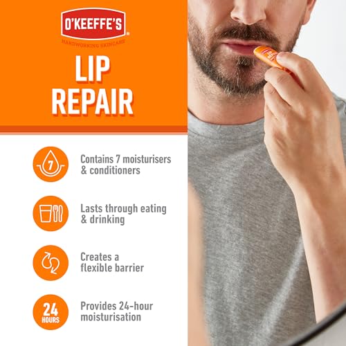 O'Keeffe's Lip Repair Unscented Lip Balm 4.2g (Pack of 3) White, Clear, 1 count (Pack of 3) - Image 4