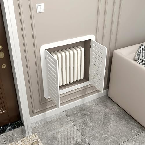 Cubiertas para radiador de hogar de listones horizontales con fácil instalación de armario blanco 3