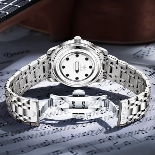 Image of OLEVS Men Watch Business Dress Diamond Luxury Watch Luminous Easy to Read Date Waterproof Stainless Steel Quartz Analog Simple Dress Watch