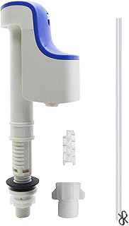 Toilet Fill Valve Kit, 1/2 Inch Inlet with 7/8 Inch Adapter, Adjustable Water Height & Quiet Refill Design, Includes Filter Screen and Refill Tube, Universal WC Tank Repair Part