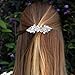 Joez Wonderful Rhinestone Hair Clips, Silver Bridal Hair Accessories for Women, Sparkly Crystal Hair Pins, Fancy Flower Hair Barrettes for Wedding, Bride, Long Hair (1 Pcs)