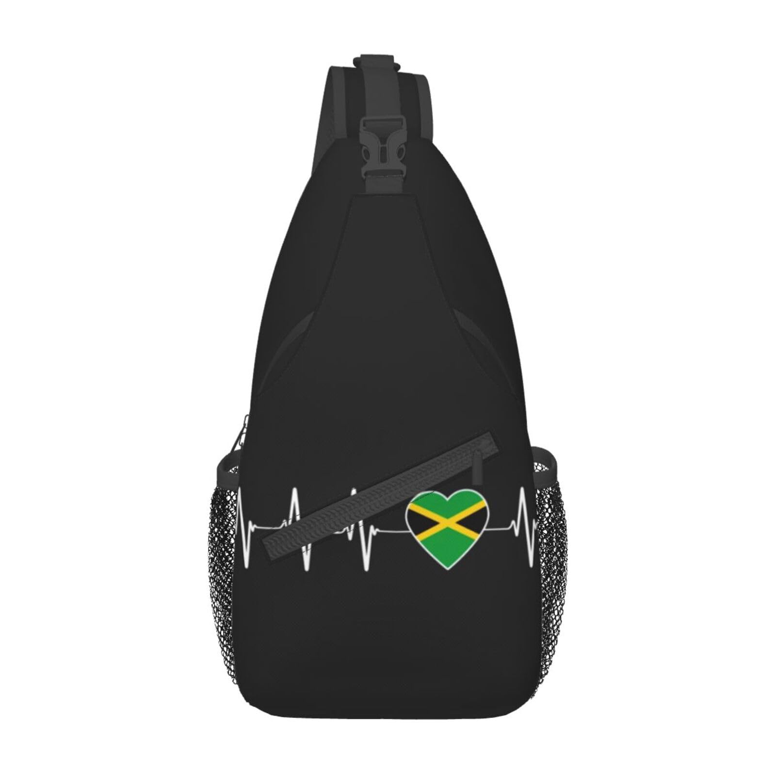 Skdjowu Unisex Jamaica Flag-Cc00000000006 Cute Jamaica Flag Crossbody Sling Backpack Sling Bag Travel Hiking Chest Bag Jamaican Daypack For Women Men