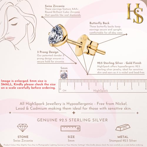 Image of HIGHSPARK 925 Silver inchSparkling Martini inch Solitaire Earrings | 92.5 Sterling Silver and Diamond like Brilliance Sparkling Zirconia | Lovely Gift