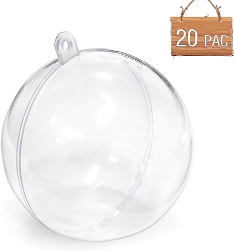 DAORANGE Bolas de Navidad de plástico transparente DIY rellenables bolas de árbol de Navidad transparentes para bodas fiestas o decoración del hogar