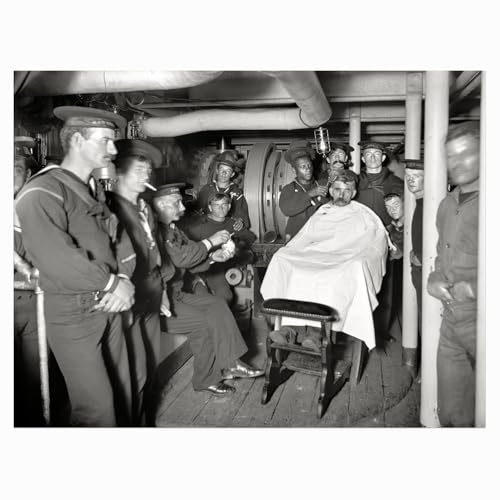 Vintage 1900 Navy Barber Shop Photo Picture