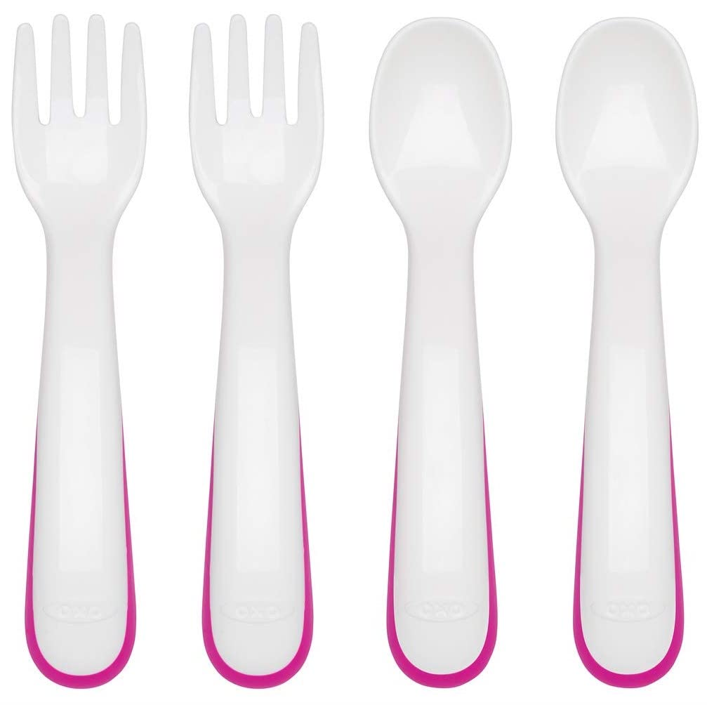 Tot Plastic Fork & Spoon Multipack - Pink