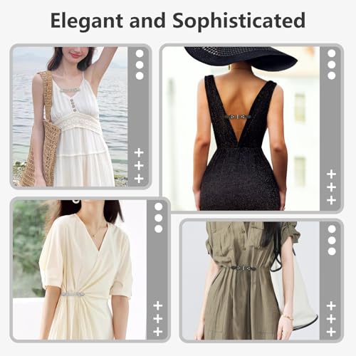 ROPAKED 2Pcs Waist Cinch Clips Sweater Clips Vintage Dress Clip Back Cinch Shawl Cardigan Collar Clip to Tighten Dress Pant Waist Tightener for Women (Simple) by ROPAKED - Image 4