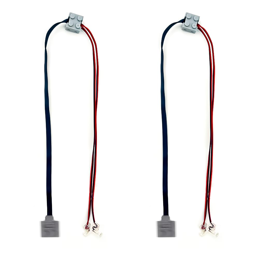 YUN.arbor The Lord of The Tools 2PCS LED Light Link Line Cable Technic Power Function Compatible with Lego 8870 Train Vehicle Bricks Building Blocks Toy 50cm