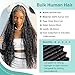 Human Braiding Hair for Boho Braids Human 110g 20 Inch Curly Boho Hair for Braiding Knotless 12A Deep Wave Bulk Bohemian 3 Bundles/Pack Natural Color