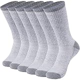 Sunew Bamboo Fiber Socks, Men's Wicking Comfy Cushion Hiking Crew 6 Pack Men Athletic Smelling Fresh