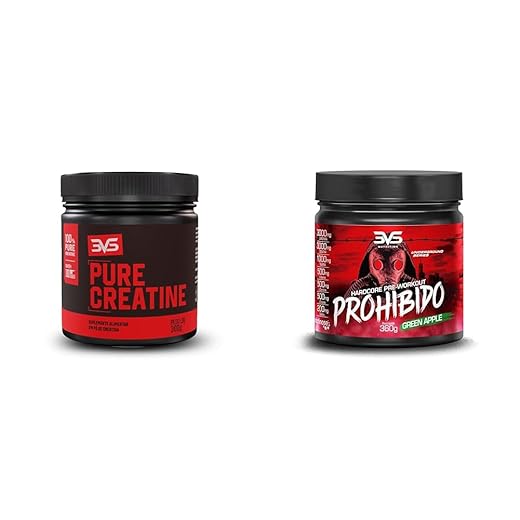 Kit 3VS Nutrition Creatina Monohidratada 300g + Pré Treino Prohibido 360g Sabor Maça Verde