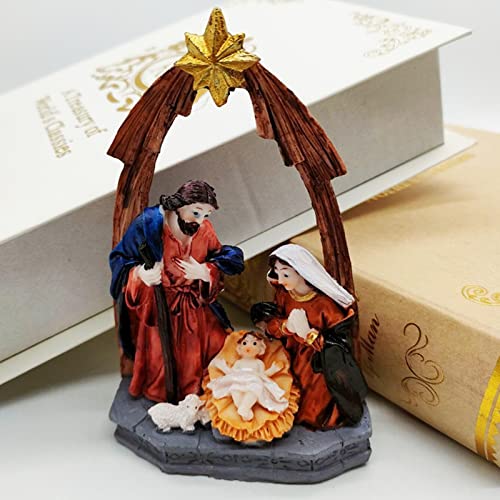 Estatueta da Sagrada Família | resina religiosa em pé | Decoração estatueta religiosa com figura Sag