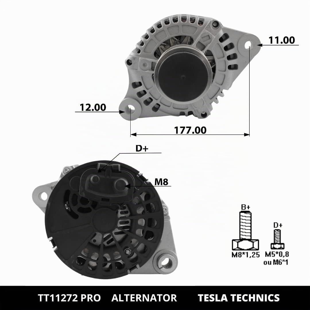TT11272 PRO Alternatore per auto 12V, alternatore 120A. Compatibile con ALFA ROMEO, FIAT, LANCIA. Eccellente rapporto qualità-prezzo. Installazione facile e garanzia.