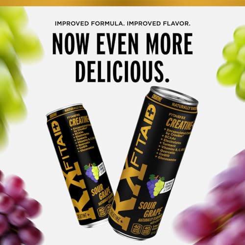 Image of LIFEAID FITAID RX Recovery Blend Plus Creatine, BCAAs, Glucosamine, Electrolytes, 100% Clean, Paleo, Vegan and Gluten-Free, 12 Fl oz. cans (Pack of 4)
