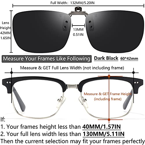 Image of CAXMAN Polarized Clip On Sunglasses Over Prescription Glasses for Men Women UV Protection