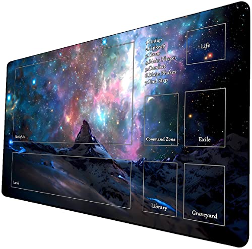 Mtg Playmat, Game Play Mat For Mtg Tcg 24 X 14 Inches Trading Card Inked Game Playmats With Storage Bag Smooth Rubber Surface Battle Game #TOP9