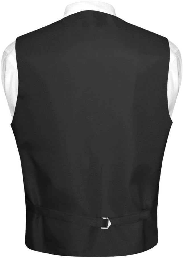 Vesuvio Napoli Men's Dress Vest & BowTie Solid PINK Color Bow Tie Set for Suit or Tuxedo