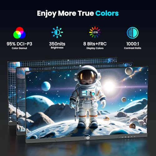 Image of TITAN ARMY Gaming Monitor 27 Inch, 4K@160Hz, FHD@320Hz, Fast IPS 1ms HDR400, Adaptive-Sync, 135% sRGB, VESA, HDMI 2.1, DP 1.4, Swivel Tilt Height Pivot Adjustable, P2712V