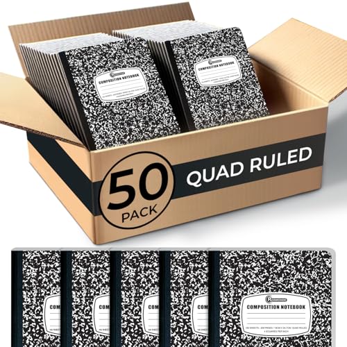 Rosmonde 50 pack black marble quad ruled notebooks image
